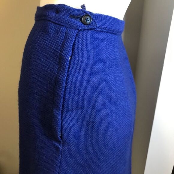 Vintage 1960s Mini A Line Skirt Petite Small Blue - Picture 5 of 11